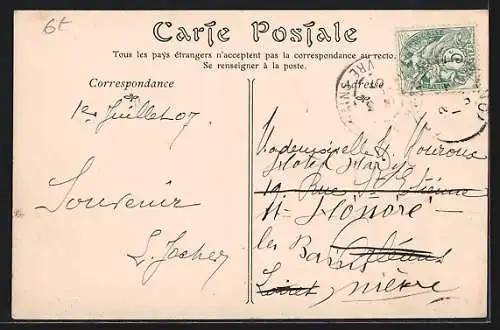 AK Cousin-le-Pont, Vue du pont et des maisons au bord de la rivière