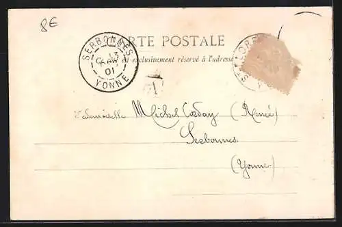 AK Saint-Florentin, La Tour de Brunehaut et vue sur la rue principale