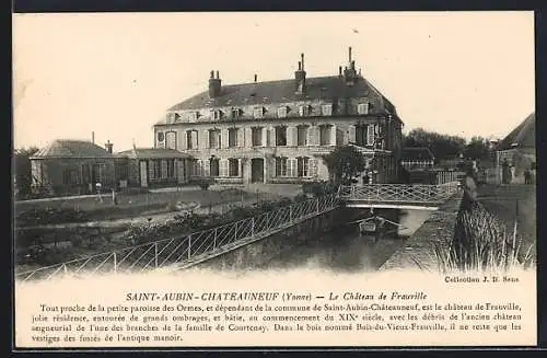 AK Saint-Aubin-Châteauneuf /Yonne, Le Château de Frauville et son environnement paisible