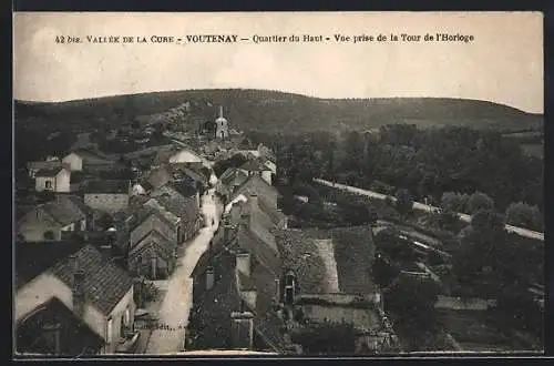 AK Voutenay, Quartier du Haut, Vue prise de la Tour de l`Horloge