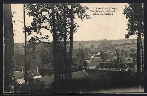 AK Vaudeurs /Yonne, Vue générale, côté Sud prise de la Garenne