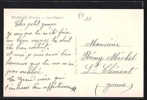 AK Mézilles /Yonne, Les Pismo`s, Vue d`une maison avec jardin et abri rustique