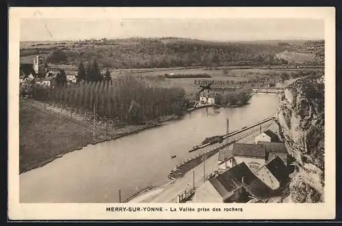 AK Merry-sur-Yonne, La Vallée prise des rochers