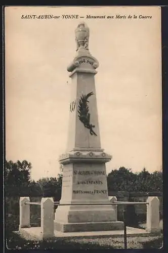AK Saint-Aubin-sur-Yonne, Monument aux Morts de la Guerre