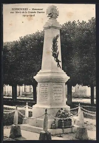 AK Serbonnes, Monument aux Morts de la Grande Guerre 1914-1918