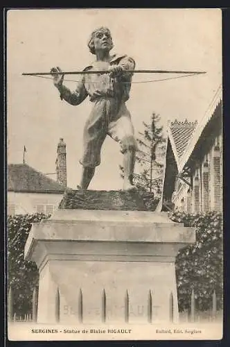 AK Sergines, Statue de Blaise Rigault