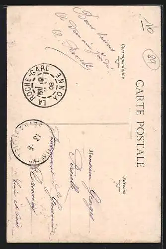 AK Laroche-Migennes, Souvenir avec fleurs et vues de la ville