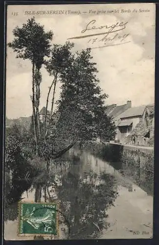 AK Isle-sur-Serein /Yonne, Vue prise sur les Bords du Serein