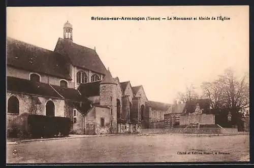 AK Brienon-sur-Armancon /Yonne, Le Monument et Abside de l`église
