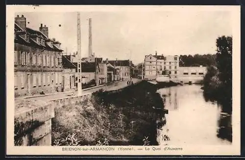 AK Brienon-sur-Armancon /Yonne, Le Quai d`Auxerre
