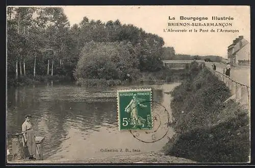 AK Brienon-sur-Armancon, L`Abreuvoir et le Pont de l`Armancon