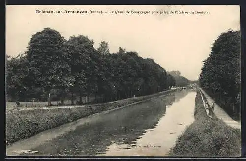 AK Brienon-sur-Armancon /Yonne, Le Canal de Bourgogne, vue prise de l`écluse du Bouloir