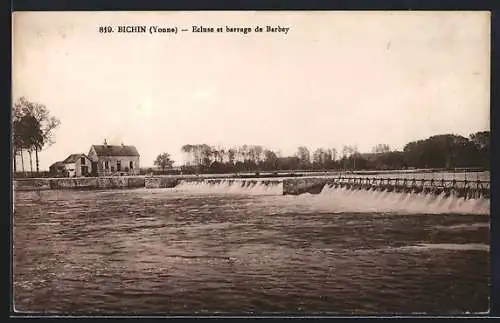 AK Bichain /Yonne, Écluse et barrage de Barbey