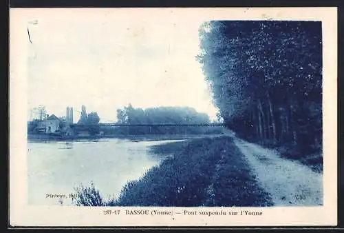 AK Bassou /Yonne, Pont suspendu sur l`Yonne