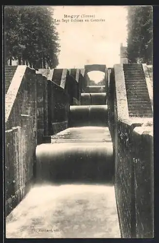 AK Rogny, Yonne, Les Sept Écluses en Cascades