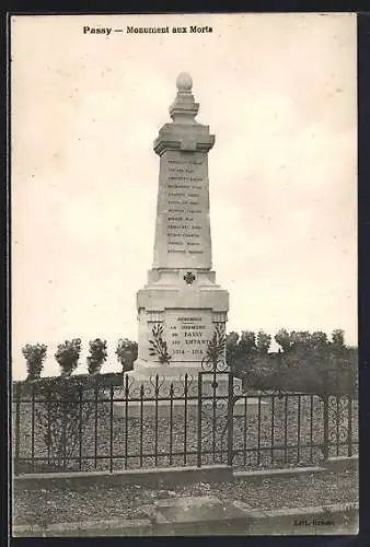 AK Passy, Monument aux Morts