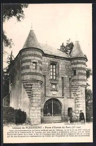 AK Fleurigny, Château de Fleurigny, Porte d`Entrée du Parc, 1re vue