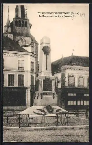 AK Villeneuve-l`Archevêque /Yonne, Le Monument aux Morts, 1914-1918
