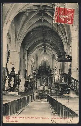 AK Villeneuve-l`Archevêque /Yonne, Intérieur de l`église