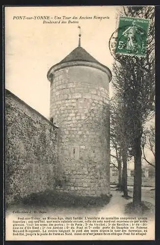 AK Pont-sur-Yonne, Une Tour des Anciens Remparts Boulevard des Buttes