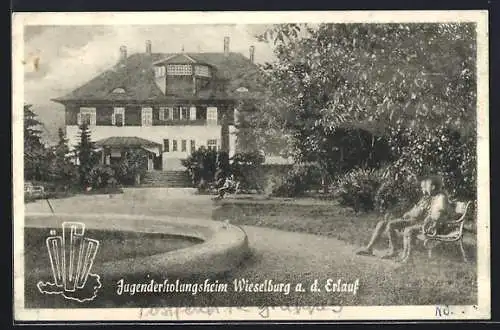 AK Wieselburg a. d. Erlauf, Jugenderholungsheim, Gebäude mit Parkanlage und Becken