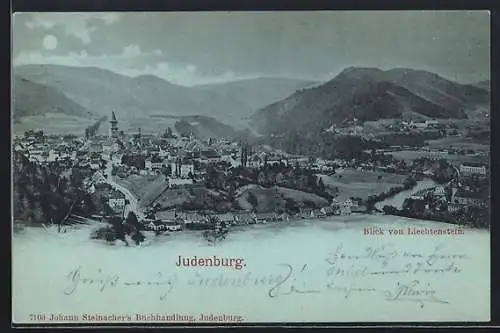 Mondschein-AK Judenburg, Gesamtansicht vom Liechtenstein aus