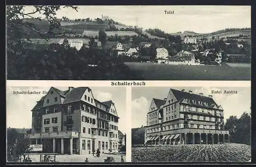 AK Schallerbach, Panorama-Ansicht, Schallerbacher Hof, Hotel Austria