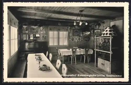 AK Katschberghöhe, Speisezimmer im Alpengasthof