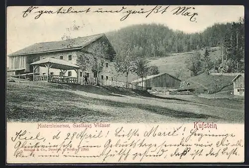 AK Kufstein, Hintersteinersee, Gasthaus Widauer mit Nebengebäuden