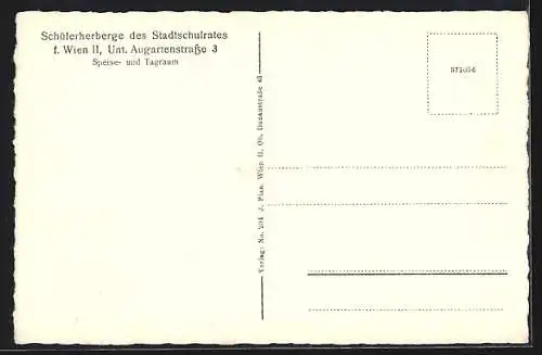 AK Wien, Schülerherberge des Stadtschulrates, Speise- & Tagesraum, Untere Augartenstrasse 3