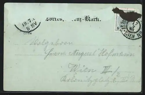 Mondschein-AK Semmering, Wasserheilanstalt mit Strassenpartie