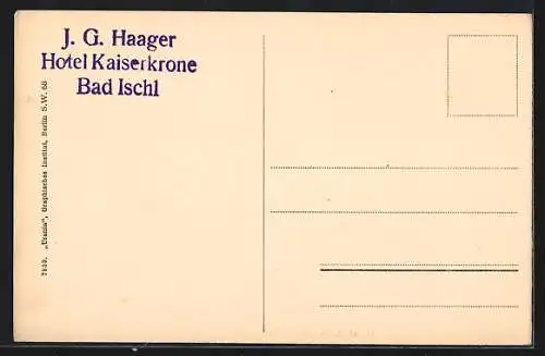 AK Bad Ischl, Hotel Kaiserkrone, Schlafzimmer, Innenansicht
