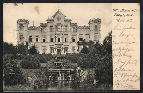 AK Steyr /Ob.-Oe., Hotel Villa Vogelsang