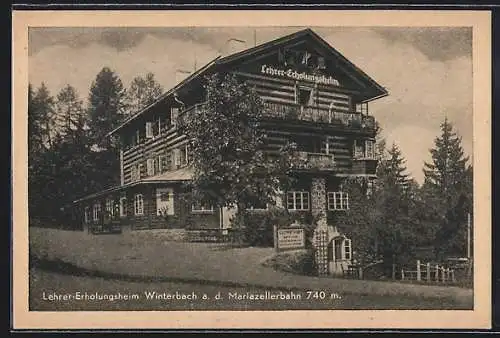 AK St. Anton an der Jessnitz, Winterbach a. d. Mariazellerbahn, Lehrer-Erholungsheim