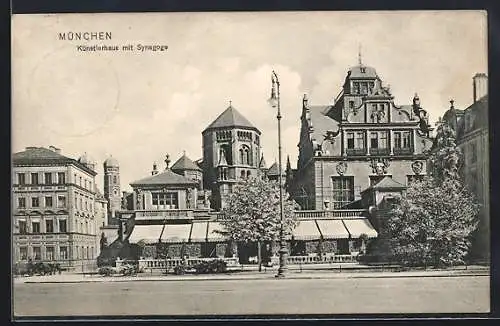 AK München, Künstlerhaus mit Synagoge