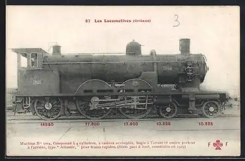 AK Les Locomotives, Orléans, Machine No 3004, französische Eisenbahn