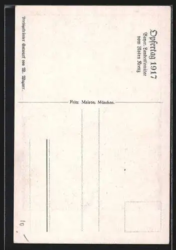 AK Rotes Kreuz, Opfer Tag!, Kauernde Frau