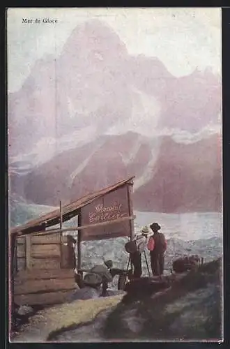 AK Reklame für F. L. Cailleur Chocolat au Lait Suisse, Mer de Glace