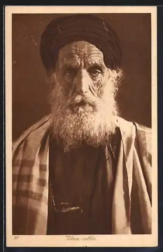 AK Vieux rabbin, Alter Rabbiner mit Turban u. Bart