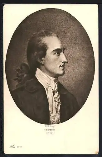 Künstler-AK sign. G. O. May: Goethe im Porträt