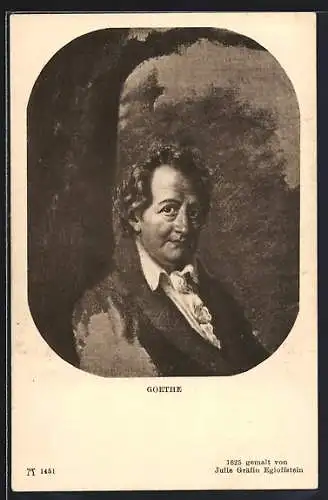 AK Goethe, gemalt 1825 von Julie Gräfin Egloffstein