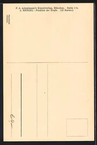 Künstler-AK Friedrich der Grosse, ca. 1750 in seinem Arbeitszimmer in Potsdam