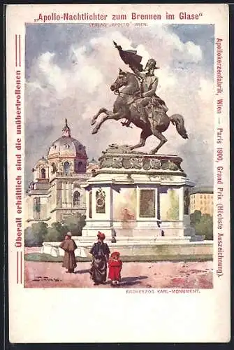 Künstler-AK Wien, Erzherzog Karl-Monument
