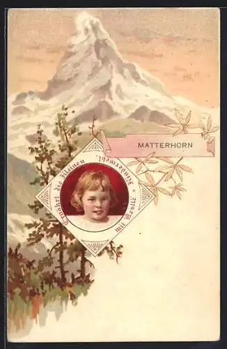 Lithographie Matterhorn, Reklame Nestle`s Kindermerhl