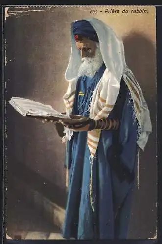 AK Priere du rabbin, jüdischer Rabbi beim Gebet
