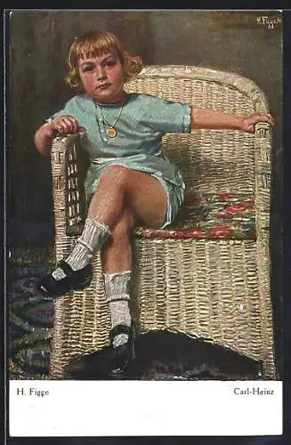 Künstler-AK sign. H. Fiffe: Carl-Heinz, Portrait eines Buben