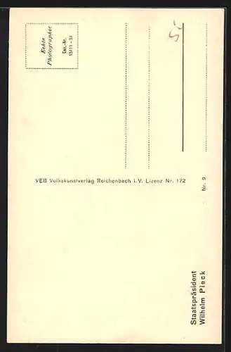 Maximum-AK Staatspräsident Wilhelm Pieck, DDR-Propaganda