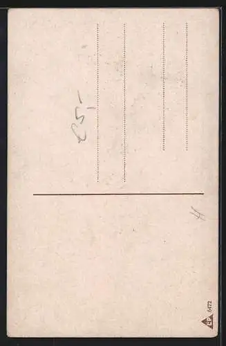 AK Kleiner Mann sitzt im Dekolleté einer Riesendame