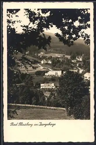 AK Bad Flinsberg im Isergebirge, Ortsansicht vom Berghang aus