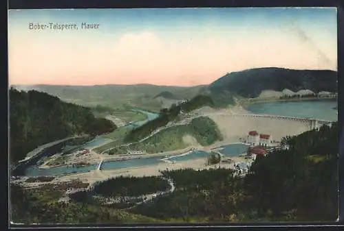 AK Mauer, Bober-Talsperre aus der Vogelschau